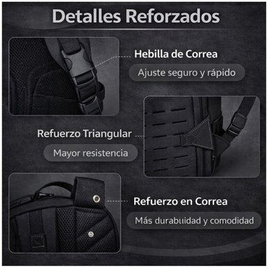 MOCHILA TÁCTICA MILITAR 50L SISTEMA MOLLE RESISTENTE IMPERMEABLE PARA CAMPING VIAJES TREKKING TRABAJO Y USO DIARIO - 3