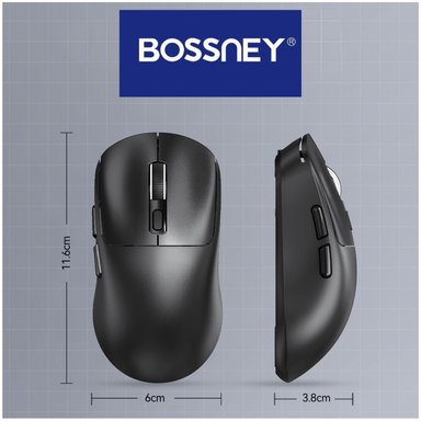 MOUSE INALÁMBRICO BLUETOOTH 2.4G RECARGABLE TIPO C DPI AJUSTABLE 800 1600 2400 ERGONÓMICO PARA LAPTOP PC - 7