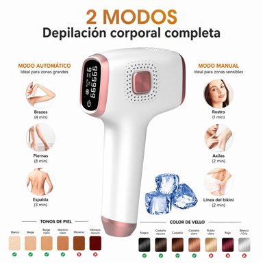 DEPILADORA LÁSER IPL CON ENFRIAMIENTO ICE COOLING LUZ PULSADA PROFESIONAL USO CORPORAL Y FACIAL - 3