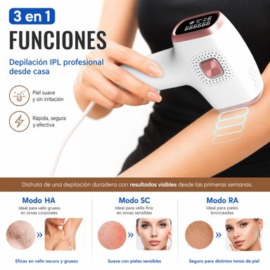 DEPILADORA LÁSER IPL CON ENFRIAMIENTO ICE COOLING LUZ PULSADA PROFESIONAL USO CORPORAL Y FACIAL - 5