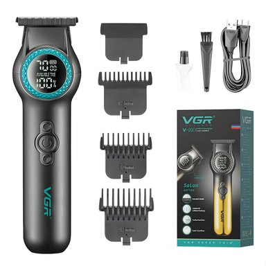 TRIMMER PROFESIONAL RECARGABLE CORTE AL RAS CON LUZ LED 8000RPM PARA BARBA CABELLO - 1