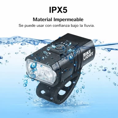 LUZ DELANTERA PARA BICICLETA RECARGABLE USB 1000LM IMPERMEABLE 6 MODOS LUZ LED PARA BICICLETA - 6