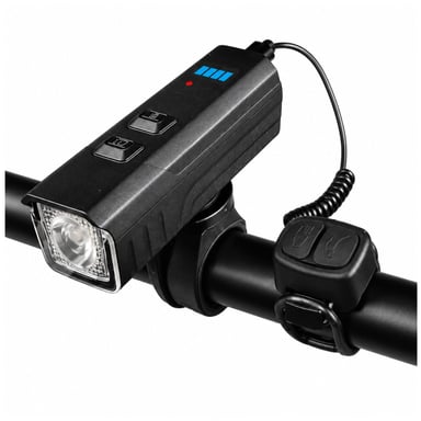 LUZ DELANTERA BICICLETA 1000LM RECARGABLE USB TIPO C CON CLAXÓN 120DB Y CONTROL REMOTO - 1