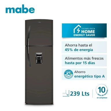 REFRIGERADORA MABE TOP FREEZER RMA255FYPG 239LT GRAFITO