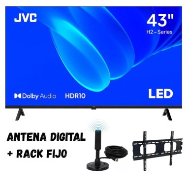 TELEVISOR 43'' FHD JVC LT-43KM358 2025 + ANT + RACK FIJO