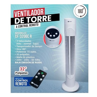 VENTILADOR DE TORRE 32 FUJITEC CF-3200CR 70W BLANCO - 5