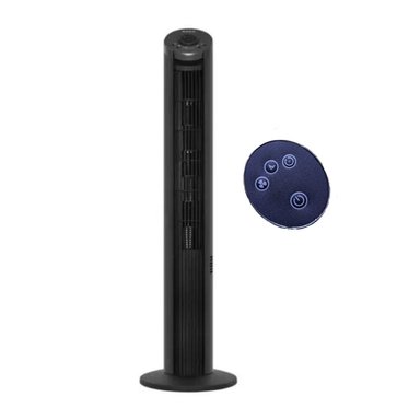 VENTILADOR TORRE BORD 60W CON CONTROL REMOTO 15718R NEGRO
