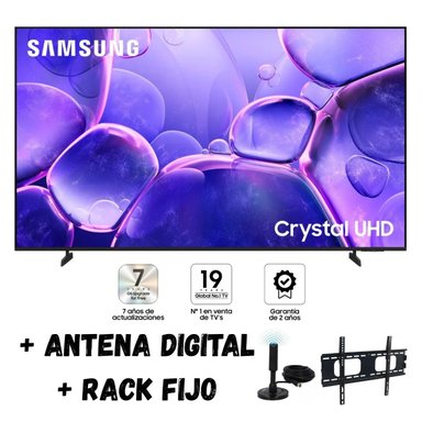 TELEVISOR SAMSUNG 50'' CRYSTAL UHD 4K UN50U8000FGXPE 2025 + ANT + RACK FIJO - 1