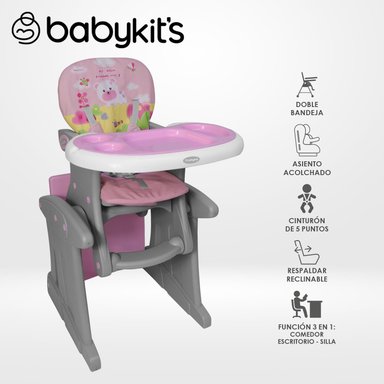 SILLA DE COMER CARPETA MLF ROSADO