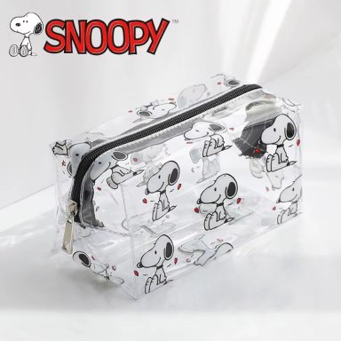 PEQUEÑO NECESER SNOOPY ENAMORADO PVC TRANSPARENTE