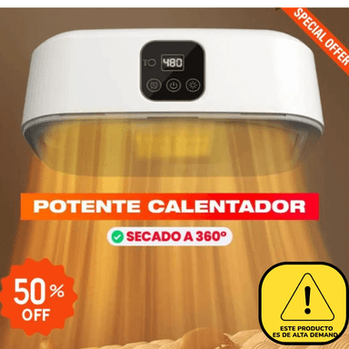SECADOR DE ROPA PORTÁTIL 600W SECADO RÁPIDO BAJO CONSUMO - BEIGE EFICIENTE - 5