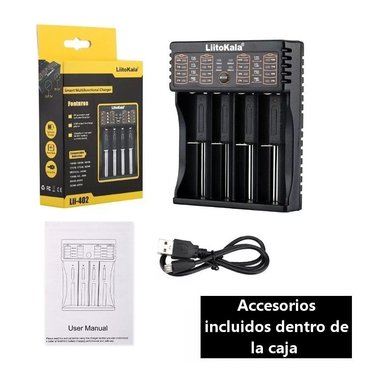 CARGADOR BATERIAS PILA RECARGABLE LIITOKALA LI 402 AA AAA 18650 14500 - 3