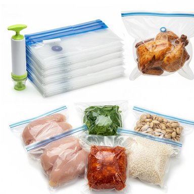 SET BOLSA VACÍO+BOMBA 2EN1 REUSABLE CONSERVACIÓN ALIMENTO