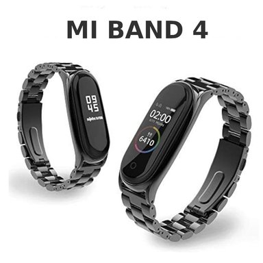 CORREA METAL ACERO INOX PULSERA PARA XIAOMI MI BAND 4 NEGRO