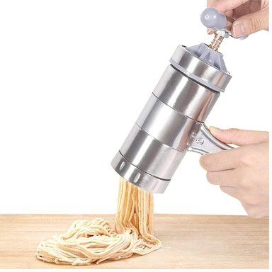 MAQUINA DE FIDEOS ACERO INOXIDABLE PASTA MAKER 5 CUCHILLAS FUNCIÓN EXPRIMIDOR
