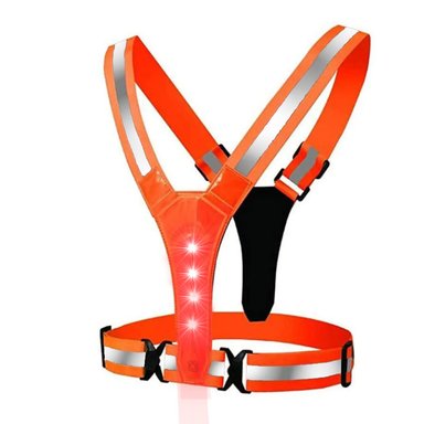 CHALECO REFLECTANTE LED CICLISMO RUNNING + BATERÍAS