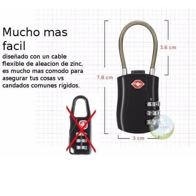 TSA APROBADO CANDADO DE SEGURIDAD MOCHILAS CASILLEROS MALETÍN VIAJE ROJO - 2