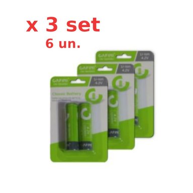 SET 3 PACKS 2 PILAS BATERIAS LITIO RECARGABLE LI ION 18650