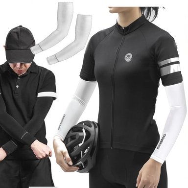 MANGAS ROCKBROSS BLANCA LIGERAS COMPACTAS PROTECCIÓN FRIO/CALOR SPANDEX AJUSTABLES UNISEX