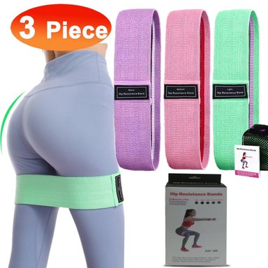 SET 3 BANDAS LIGAS NYLON RESISTENCIA NO LATEX PIERNAS GLUTEO MUSLO