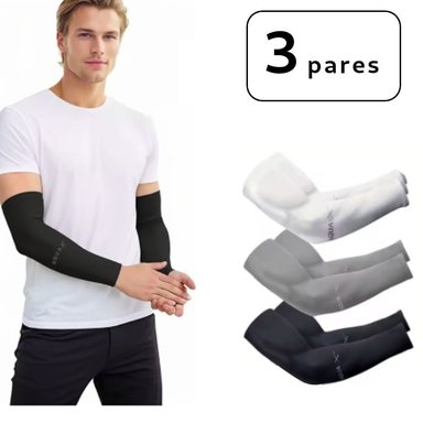 SET 3 PARES MANGA AQUA-X® DEPORTIVA HOMBRE MUJER CICLISMO MOTO VOLAY FUTBALL - 1