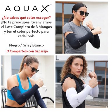 SET 3 PARES MANGA AQUA-X® DEPORTIVA HOMBRE MUJER CICLISMO MOTO VOLAY FUTBALL - 3