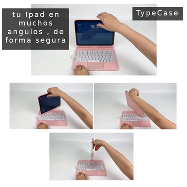 TECLADO + TOUCH PAD 7 IN 1 BLUETOOTH PARA IPAD 10.9 10 GEN 11GEN A16 2025 ROSA TYPECASE - 6