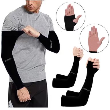 MANGA DEPORTIVA BRAZO HOMBRE UV MOTO CICLISMO VOLEY AQUAX®  NEGRO