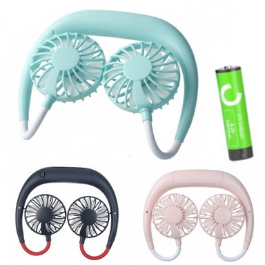 VENTILADOR CUELLO COOLER 3 VELOCIDADES BATERIA 18650 RECARGABLE REMPLAZABLE CALOR PORTABLE PLEGABLE