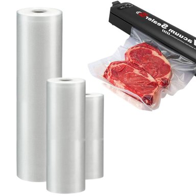 BOLSA VACIO TRES ROLLOS TOTAL 15 METROS, SELLAR ALIMENTOS COCINA