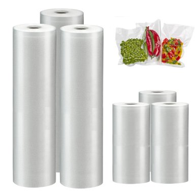 PACK X SEIS ROLLOS BOLSAS PARA SELLAR VACIO ALIMENTOS COCINA