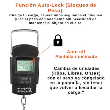 BALANZA ELECTRONICA COMPACTA MANO DIGITAL +BATERIAS PORTÁTIL PESCA EQUIPAJE MALETA BÁSCULA PESO - 5
