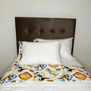 SET SÁBANAS LOONEY TUNES ALGODÓN BRAMANTE TWIN 200 HILOS