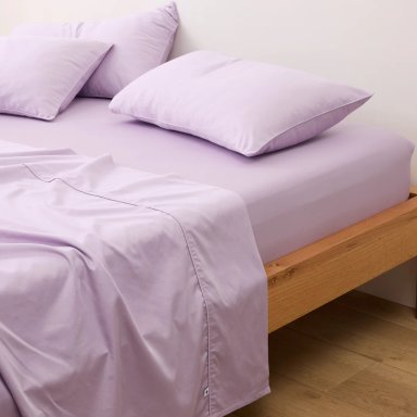 SET SÁBANAS ALGODÓN BRAMANTE TWIN LILA 200 HILOS