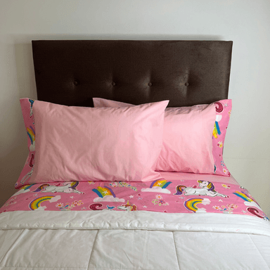 SET SÁBANAS UNICORNIO ALGODÓN BRAMANTE FULL 200 HILOS
