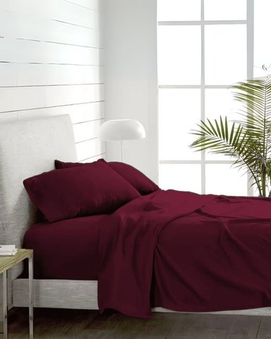 SET SÁBANAS POLAR PREMIUM KING GUINDA