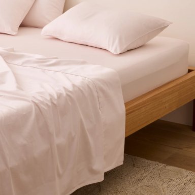 SET SÁBANAS ALGODÓN BRAMANTE KING ROSADO BEBÉ 200 HILOS