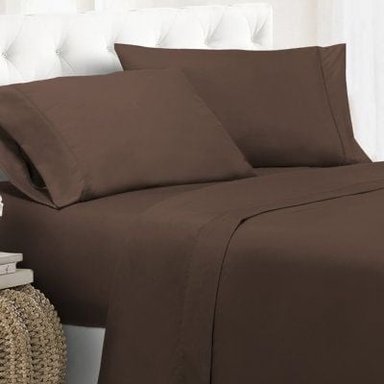 SET SÁBANAS ALGODÓN BRAMANTE KING MARRON 200 HILOS