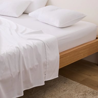 SET SÁBANAS ALGODÓN BRAMANTE TWIN BLANCO 200 HILOS