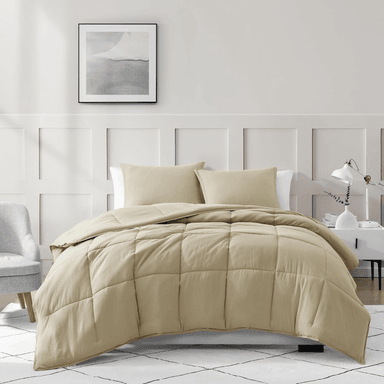 EDREDÓN MEDIA ESTACIÓN ALGODÓN BRAMANTE KING BEIGE 200 HILOS