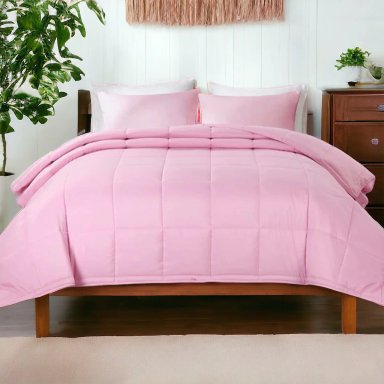 CUBRECAMA MOUN 100 % ALGODÓN BRAMANTE KING ROSADO 200 HILOS