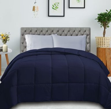 CUBRECAMA MOUN 100 % ALGODÓN BRAMANTE 1.5 PLZ AZUL MARINO 200 HILOS