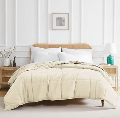 CUBRECAMA MOUN 100 % ALGODÓN BRAMANTE KING PERLA 200 HILOS