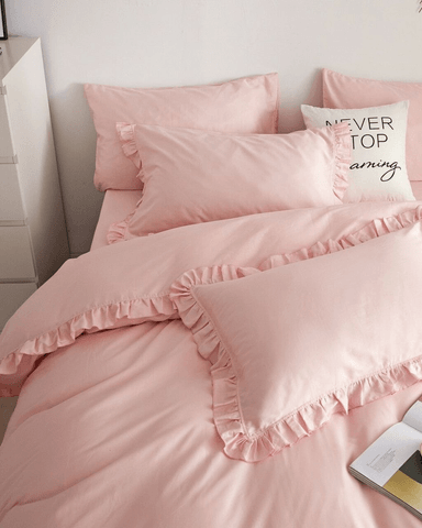 FUNDA PLUMÓN BOOMS ALGODÓN BRAMANTE FULL ROSADO 200 HILOS