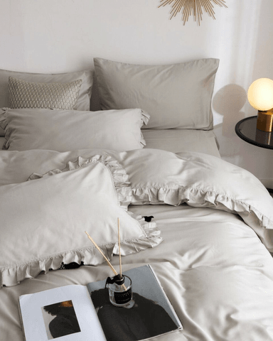 FUNDA PLUMÓN BOOMS ALGODÓN BRAMANTE TWIN GRIS 200 HILOS