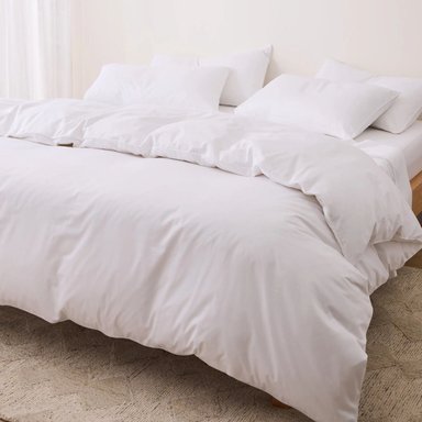 FUNDA PLUMÓN ALGODÓN BRAMANTE QUEEN BLANCO 200 HILOS - 1