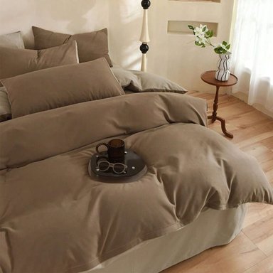 FUNDA PLUMÓN ALGODÓN BRAMANTE 1.5 PLZ AVELLANA 200 HILOS