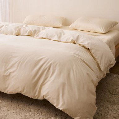 FUNDA PLUMÓN ALGODÓN BRAMANTE 2 PLZ IVORY 200 HILOS