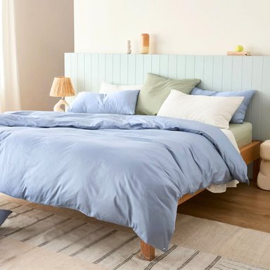 FUNDA PLUMÓN ALGODÓN BRAMANTE 1 PLZ CELESTE 200 HILOS