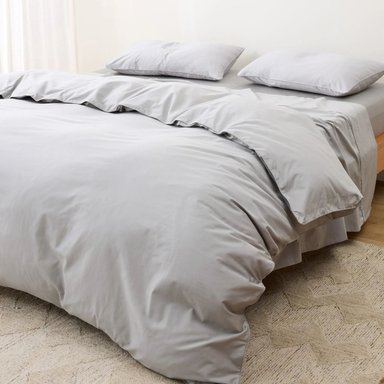 FUNDA PLUMÓN ALGODÓN BRAMANTE 2 PLZ GRIS 200 HILOS